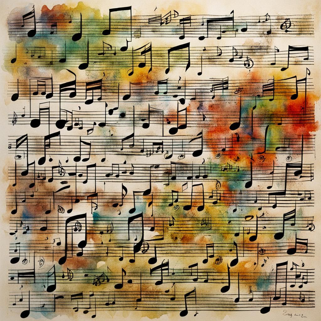 Whimsical Symbolic Music in Asemic Style