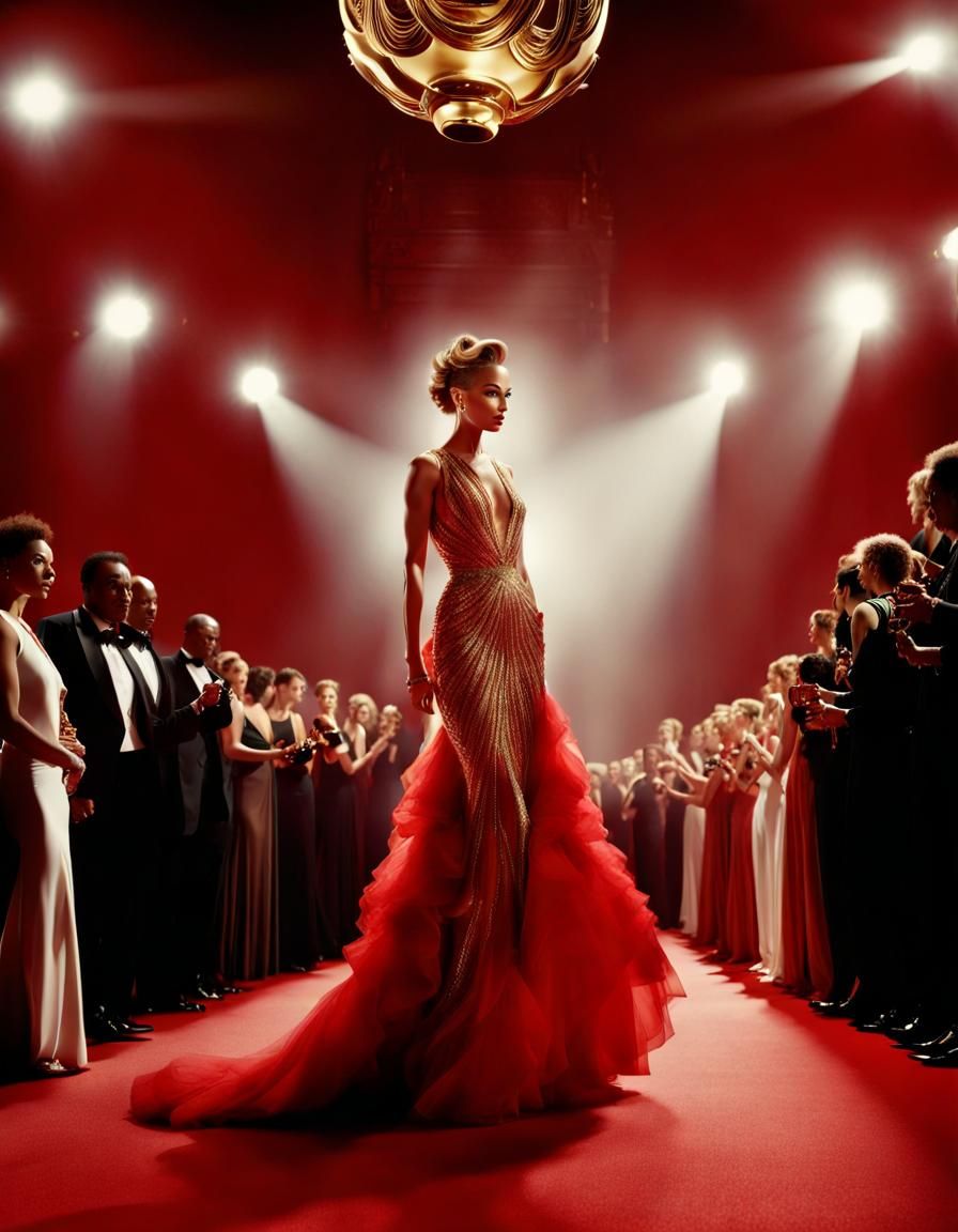 Actress on Red Carpet in Roversi Style