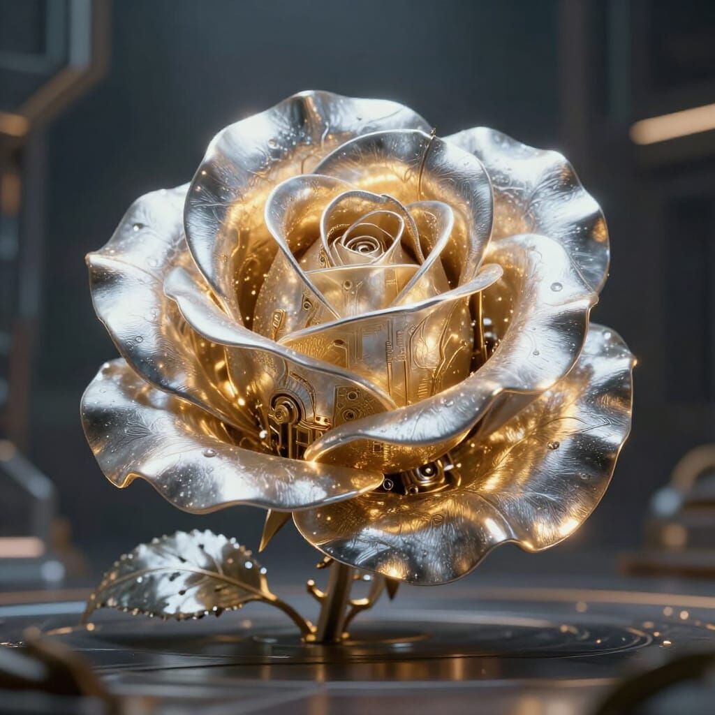 Rose of Light and Silver-Gold Mist with Mechanical Details