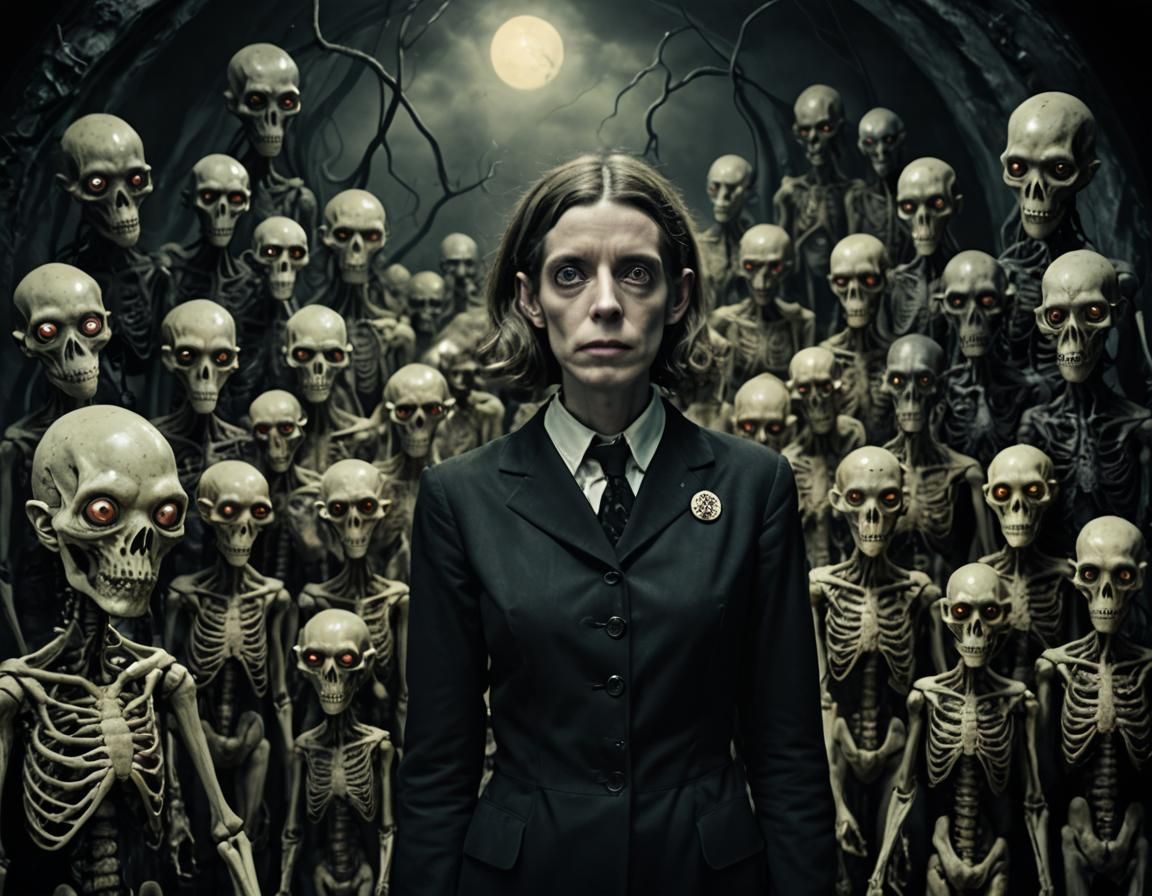 Surreal Android Portrait on Apocalyptic Mandelbulb Landscape