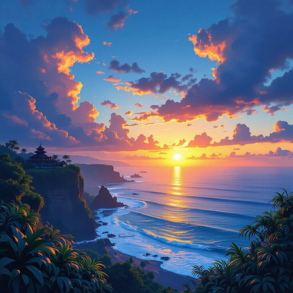 Nusa Penida Dawn: A Matte Painting Masterpiece