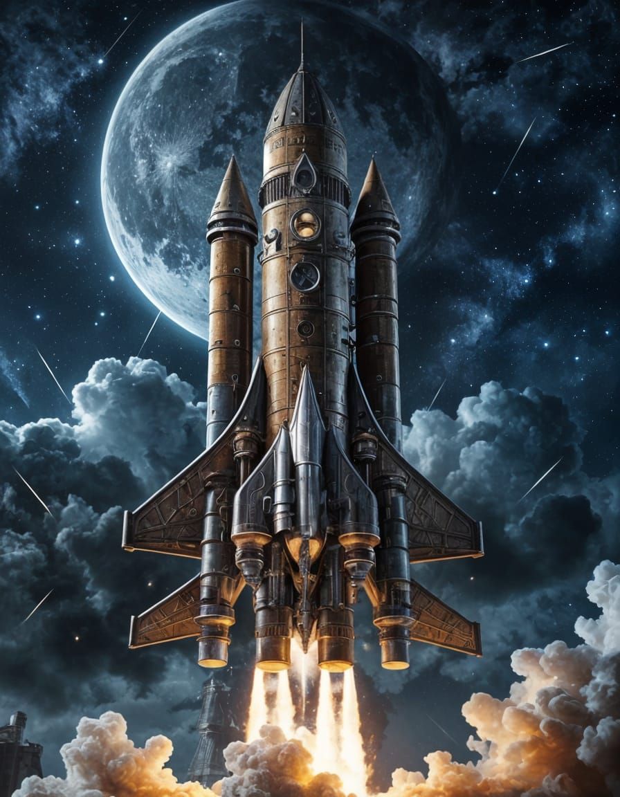 steampunk rocket ship
