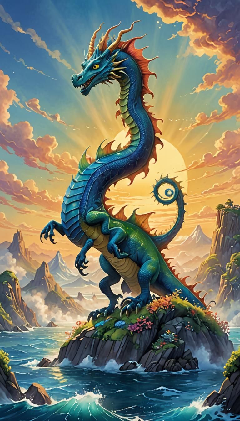 Mythical Sea Dragon Emerges at Dawn: DreamWorks Animation