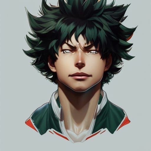 Izuku Midoriya Portrait in Hyperdetailed Style
