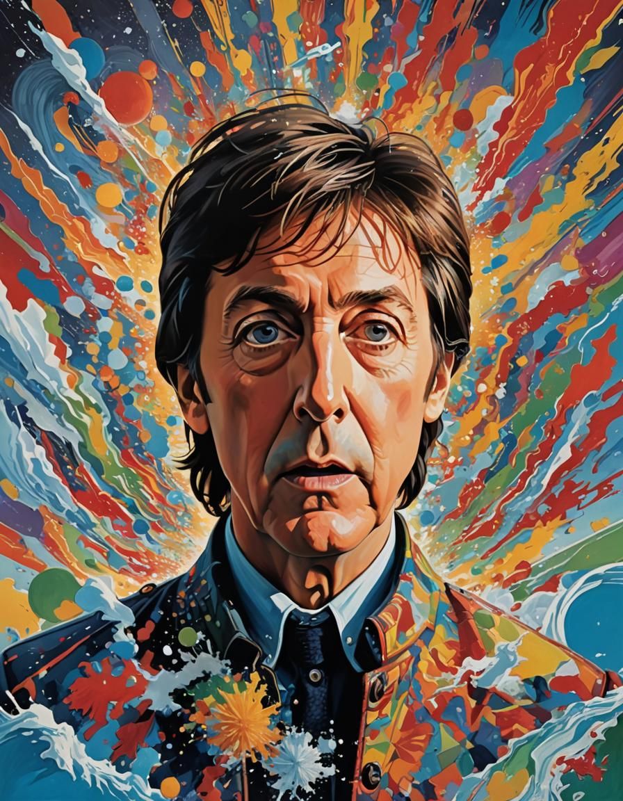 Paul McCartney Portrait in Marcel Duchamp Style