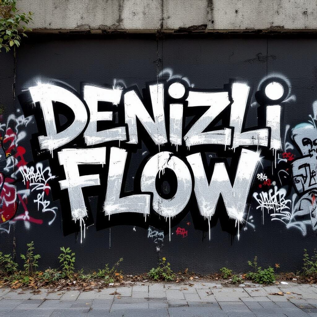 Urban Graffiti Art: "Denizli Flow" on Concrete
