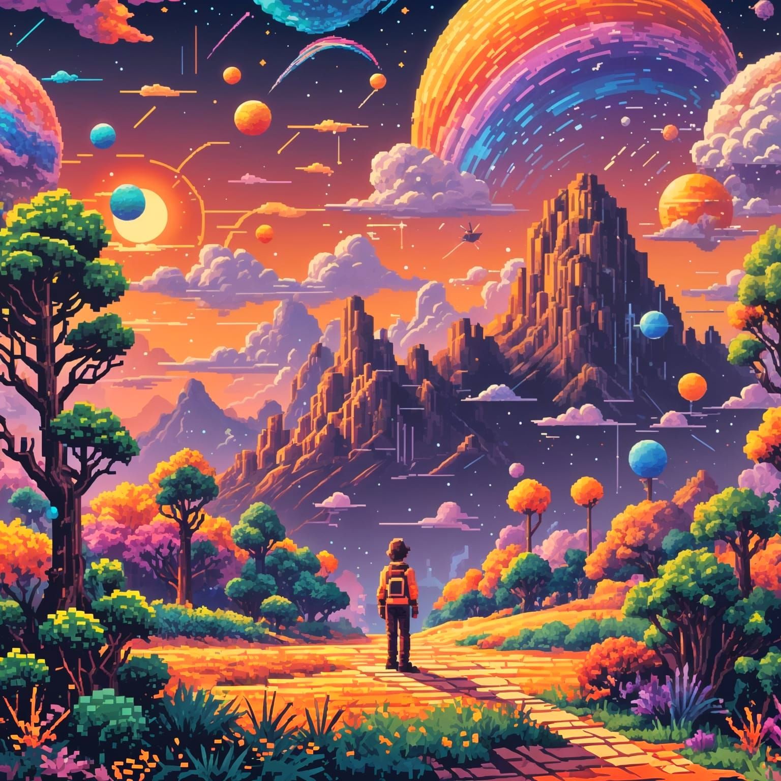 Wizball Pixel Art in 8k Resolution