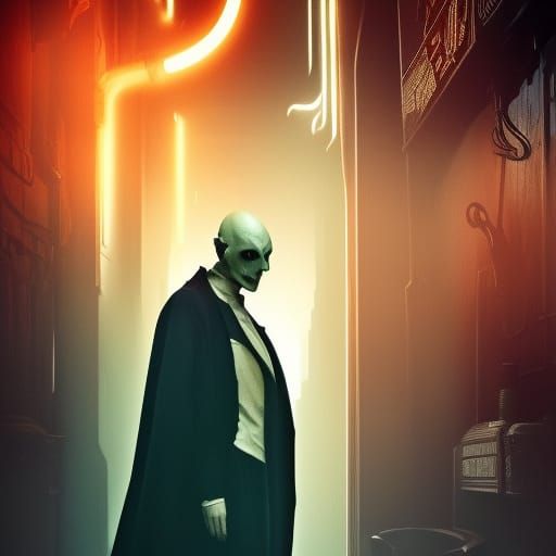 Nosferatu Vampire in Cyberpunk 2099 Style