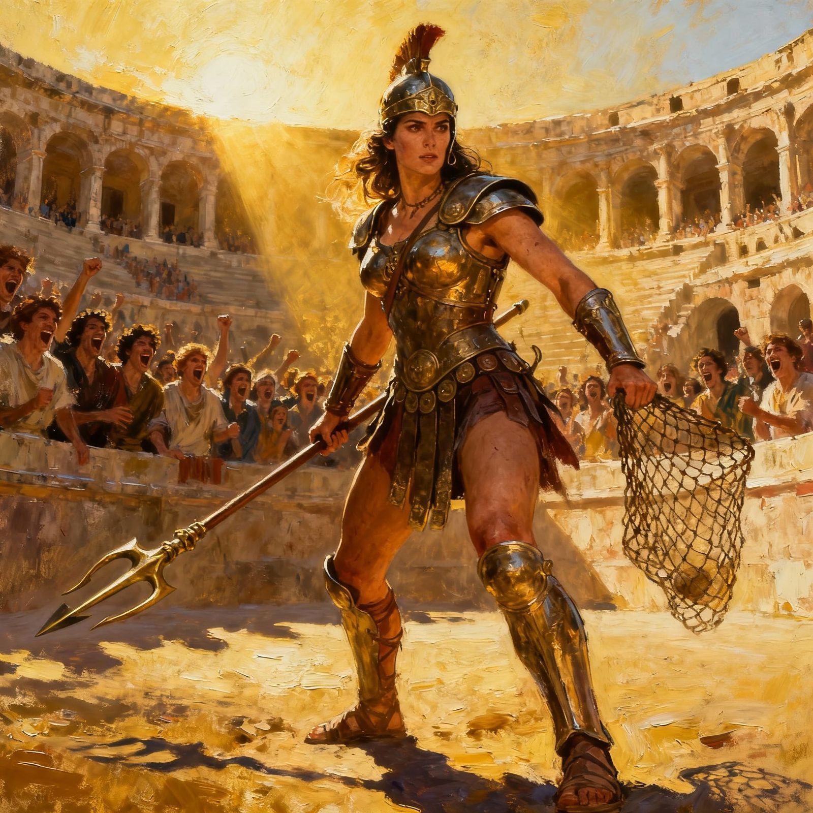 Gladiatrix in Golden Hour Light at the Colosseum