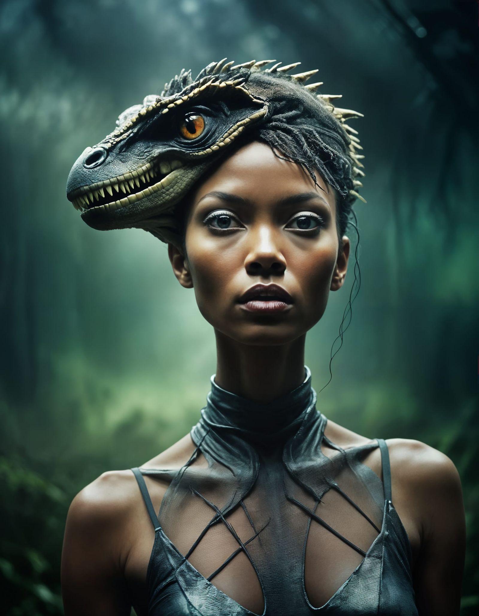 Surreal Portrait with Dramatic Lighting