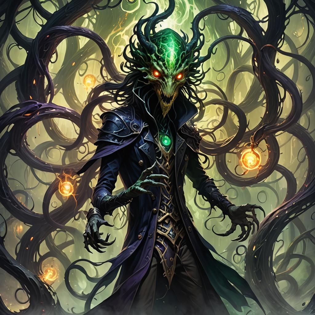 eldritch, horror, inviting, digital art, abstract, neo