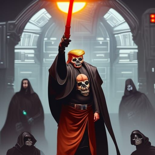 Sith Skull Concept Art in Orange and Teal