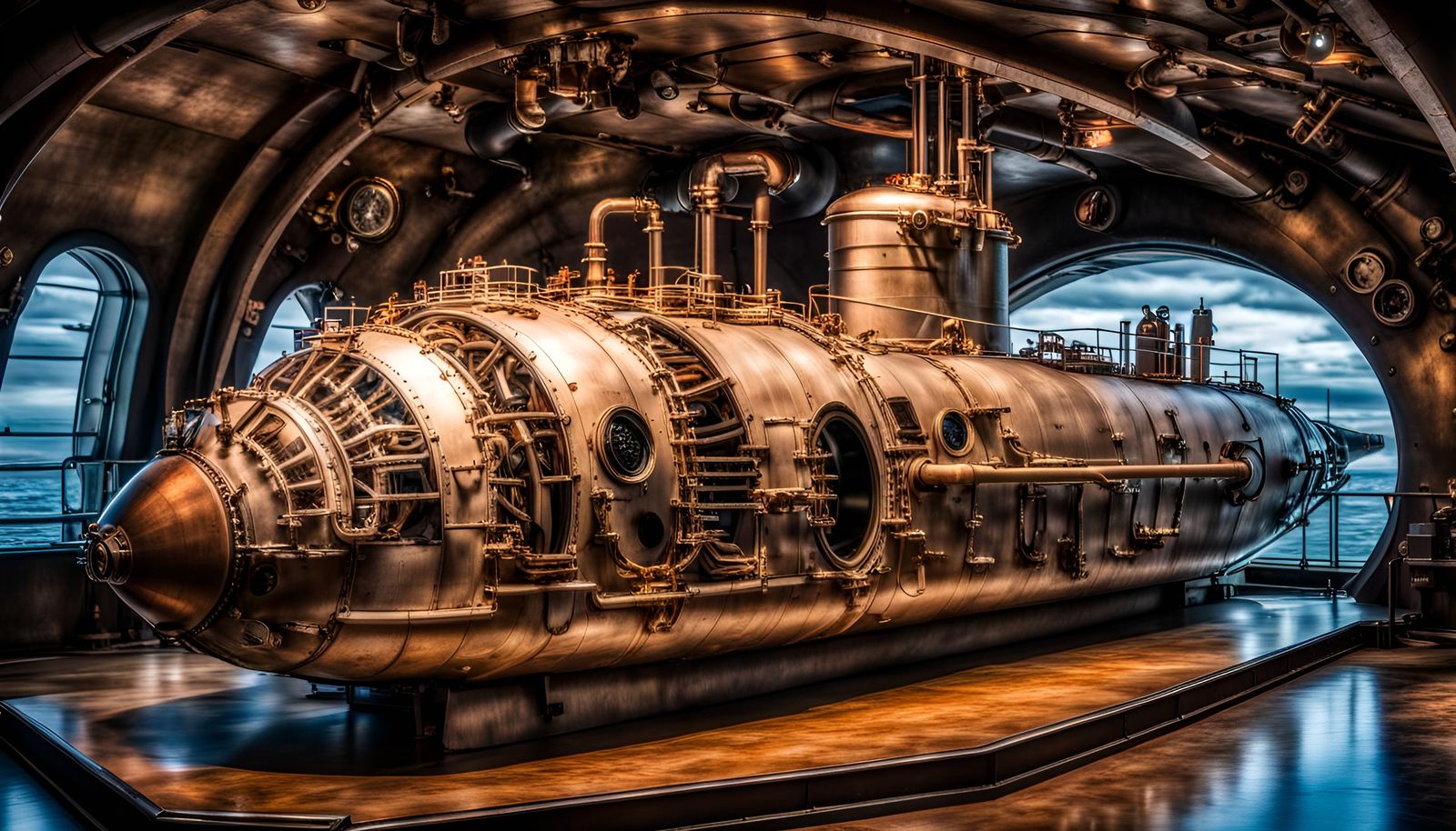 Hyperrealistic Nautilus Submarine with Intricate Details