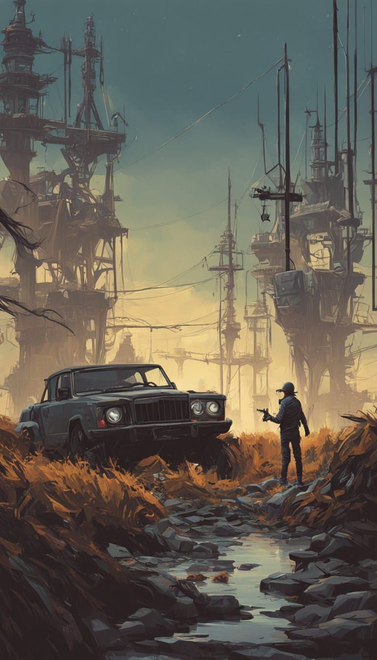 Biomechanical Maenad in Dark Fantasy Garden