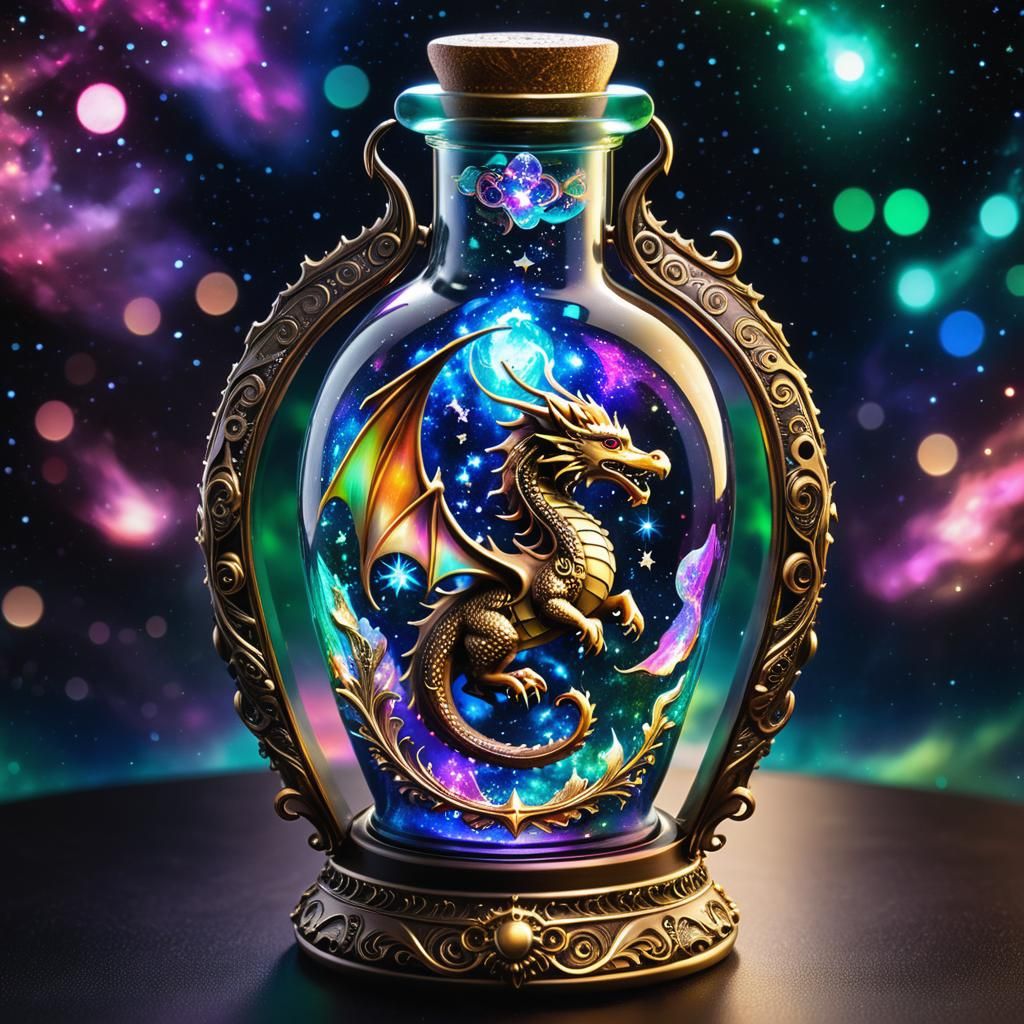 Ethereal Dragon in Steampunk Glasswork