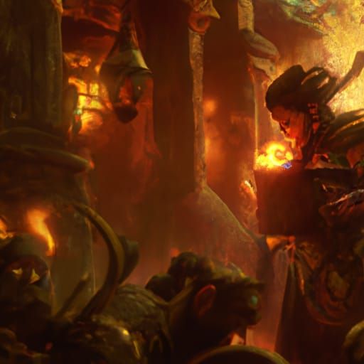 Dark Fantasy Art with Volumetric Lighting