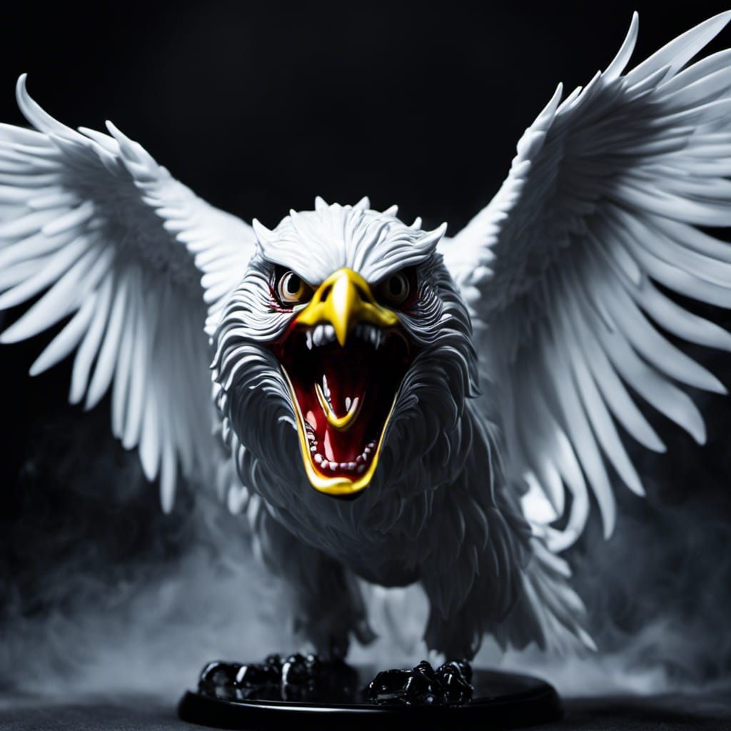 Angry eagle glass figurine