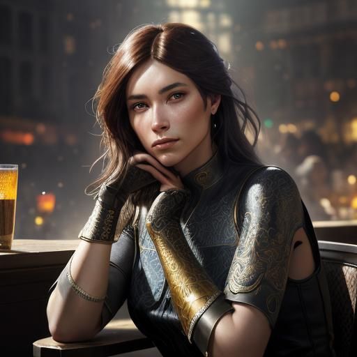 Parisian Cafe Portrait with Dynamic Lighting