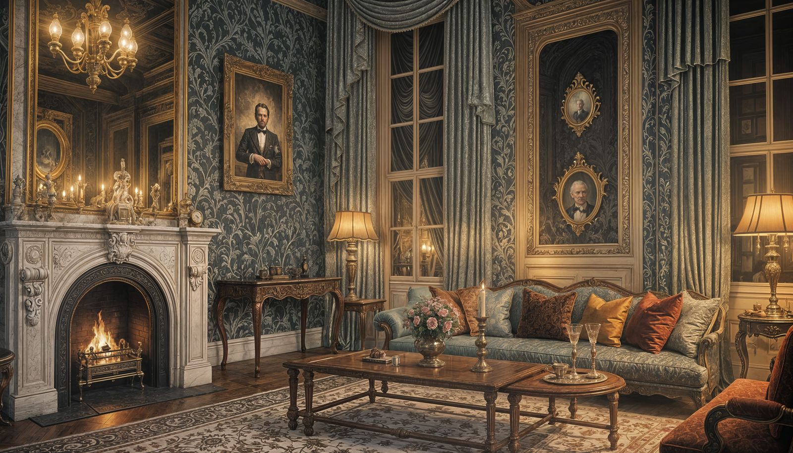 Surreal New Orleans Parlor by Candlelight