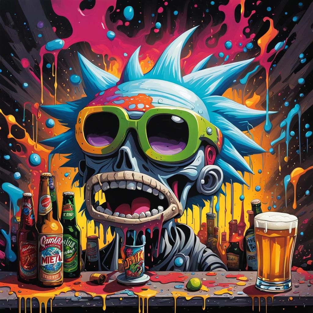 Rick Sanchez in a Heavy Metal Graffiti Bar