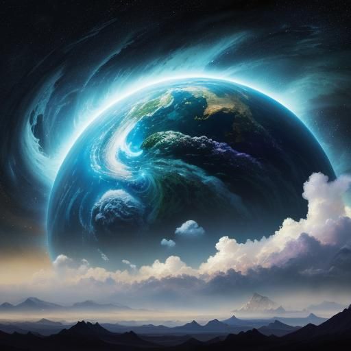 World Creation Concept Art in Triadic Colors