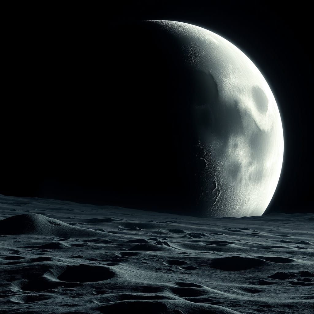 Luminous Lunar Landscapes in Hyperrealistic Detail