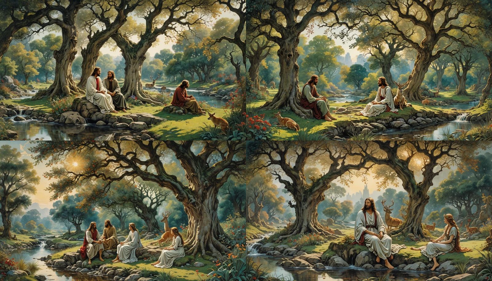 Garden of Eden: Jesus with Adam and Eve