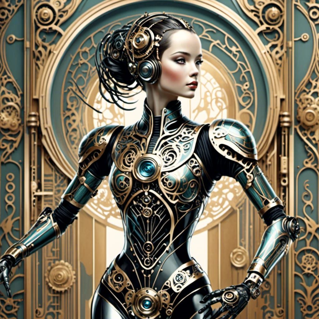 Art Deco Cyborg Dancer in Metropolis