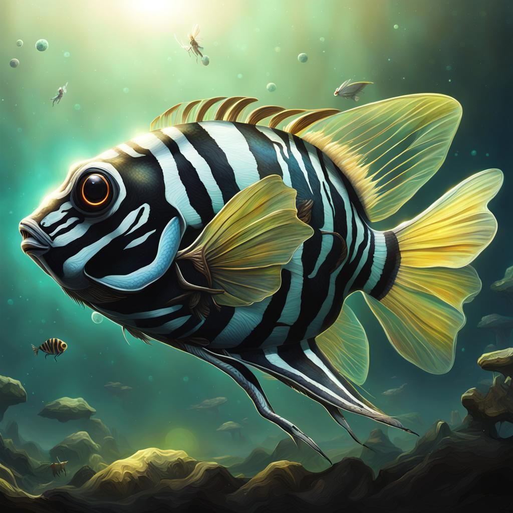 Exoplanet: Zebra Butterfly Fish Alien Lifeform