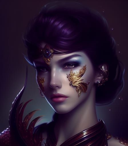 Beautiful Woman with Intricate Details in Digital Painting