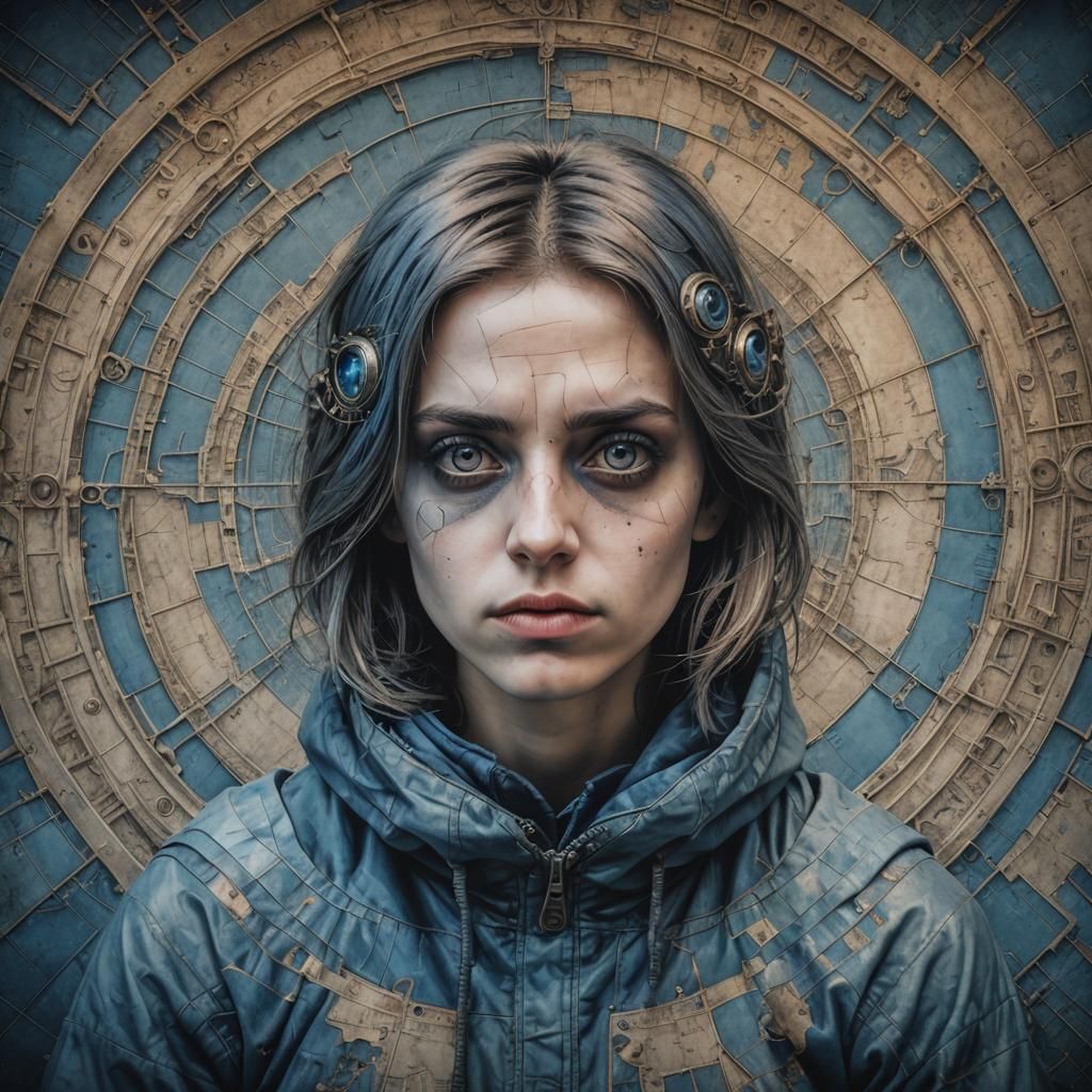 Person Sitting Alone in Pop Art Style