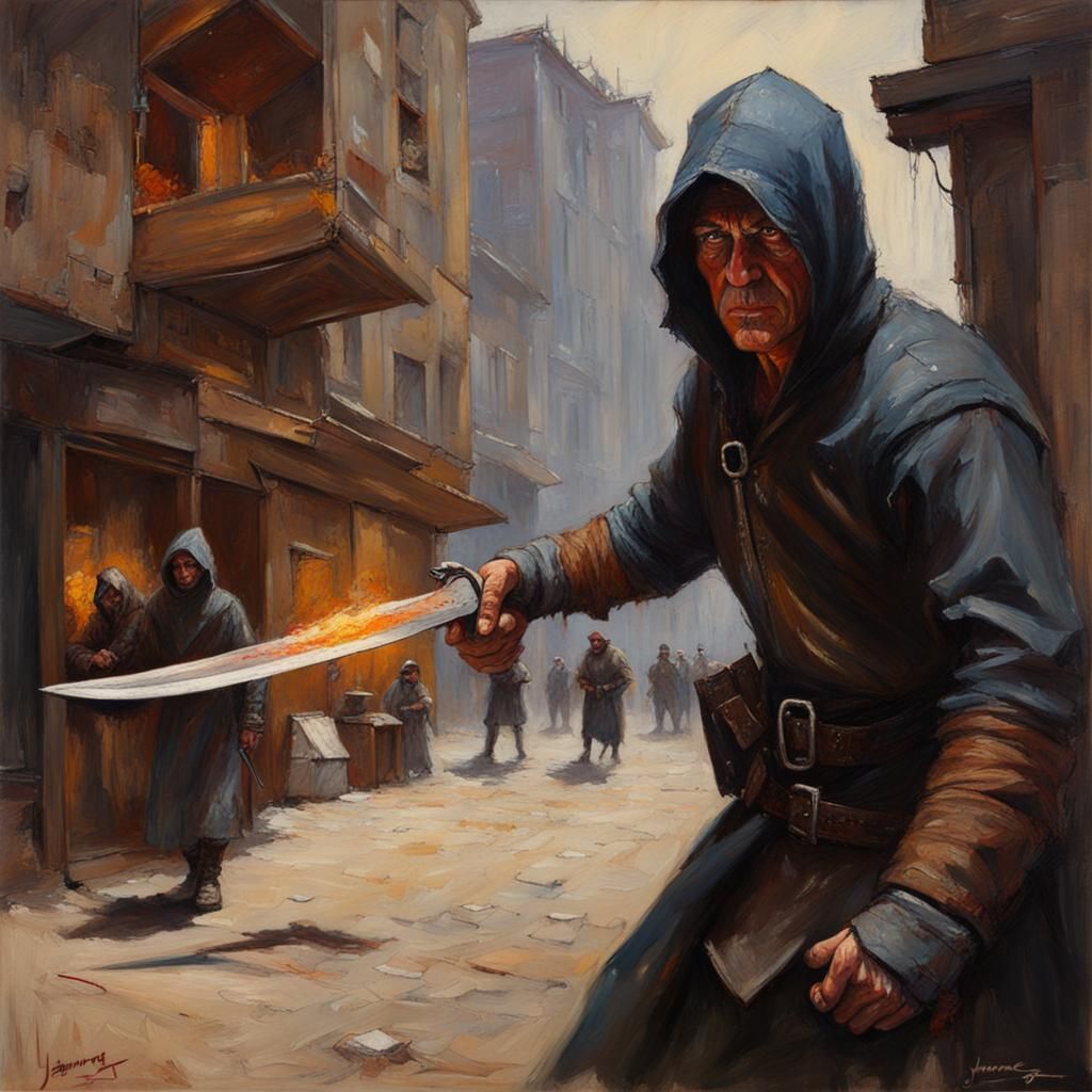 Thief of Rage in Oil Painting Style
