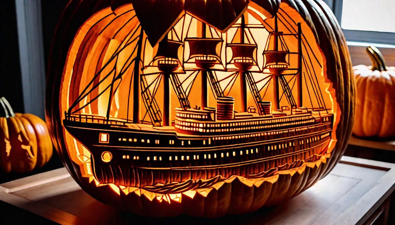 Titanic Pumpkin Carving: Realistic 3D Masterpiece