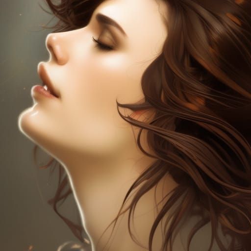 Beautiful Woman Portrait in Hyperdetailed Style