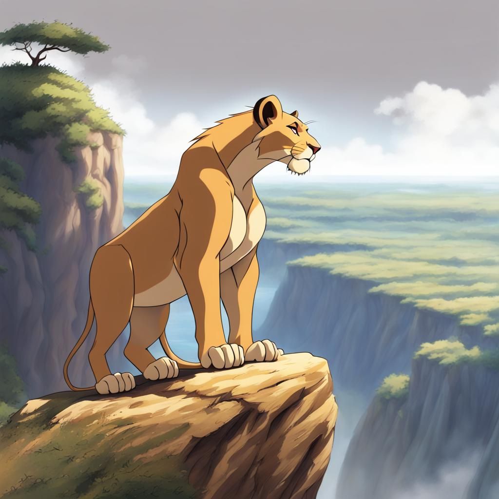 Lioness Overlook in Anime Style