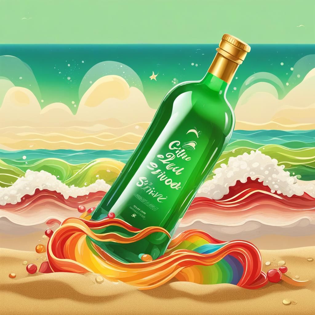 Rainbow Beach: Jelly Bottle Washed Ashore