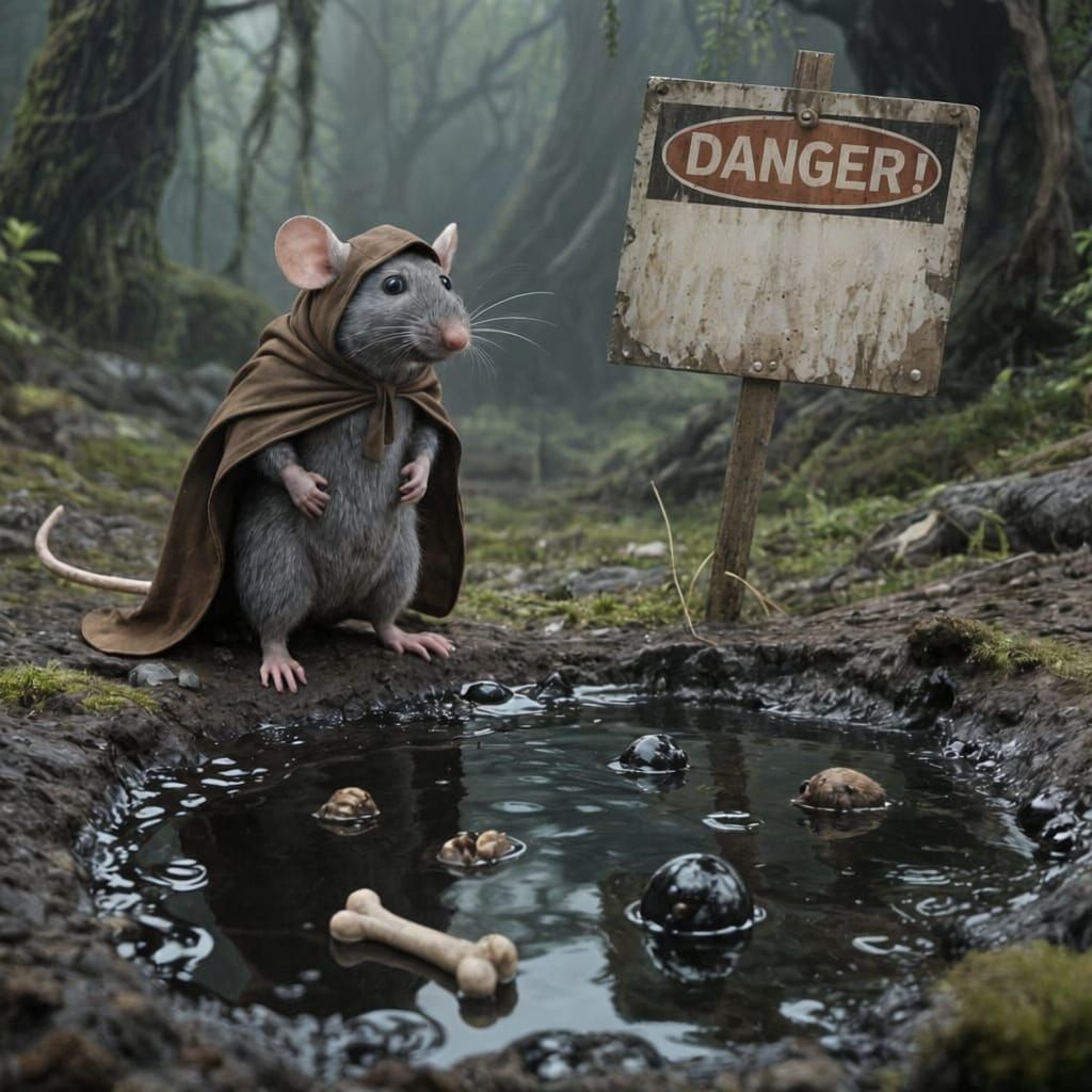 Worried Mouse at Edge of Tar Pit