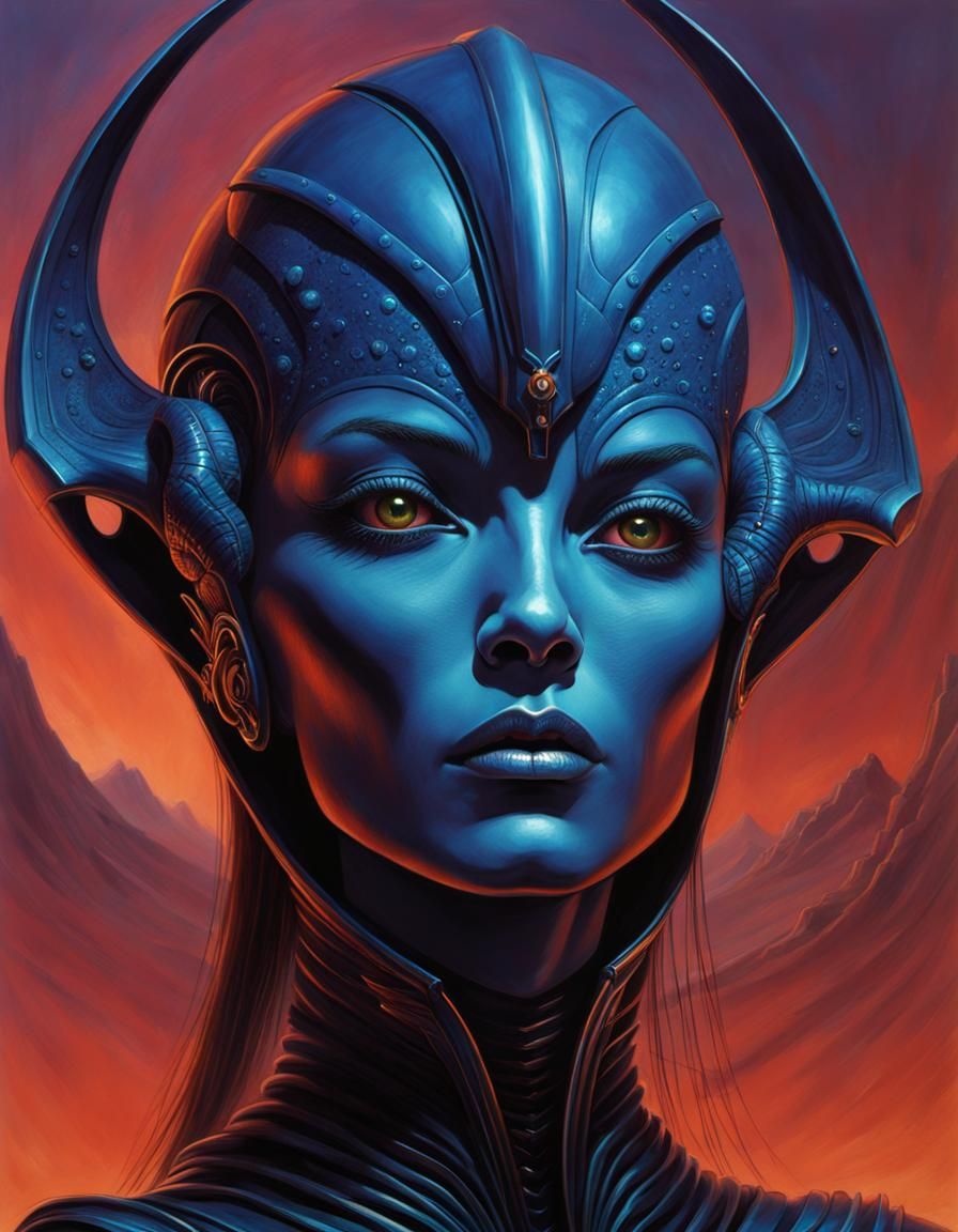 Sci-Fi Fantasy Portrait of Alien Woman