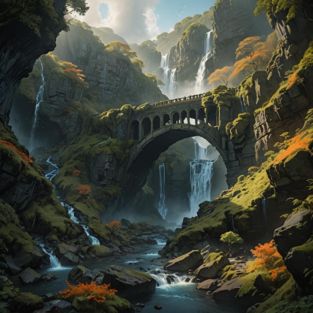 Majestic Devil's Bridge in Fantasy Concept Art Style