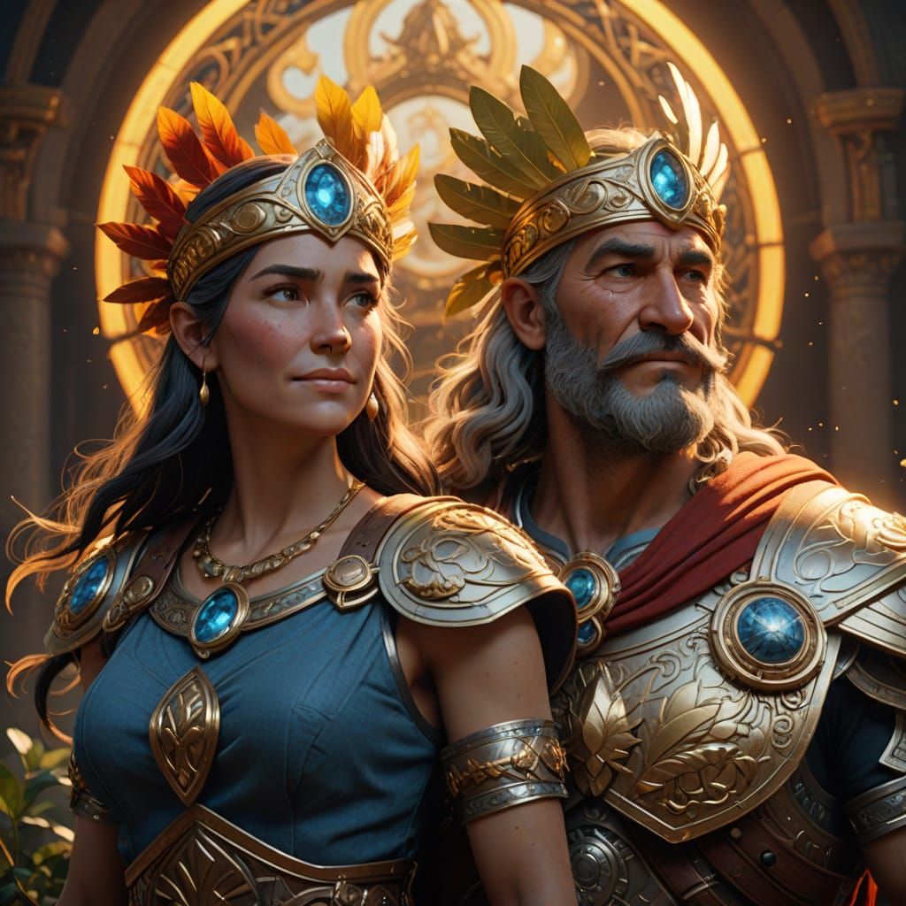 Greg Rutkowski Style Concept Art of Asterix and Obelix