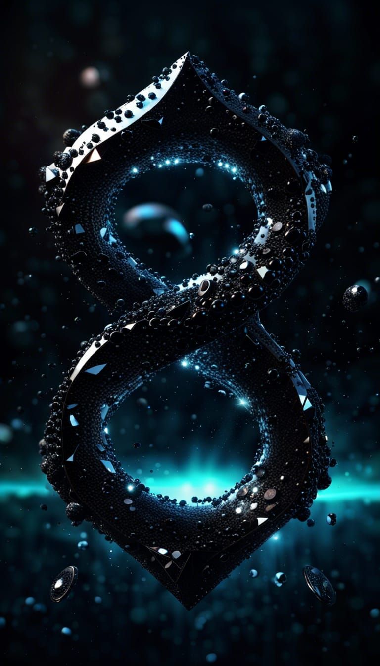 Black Crystals in Dark Infinity: 3D Render