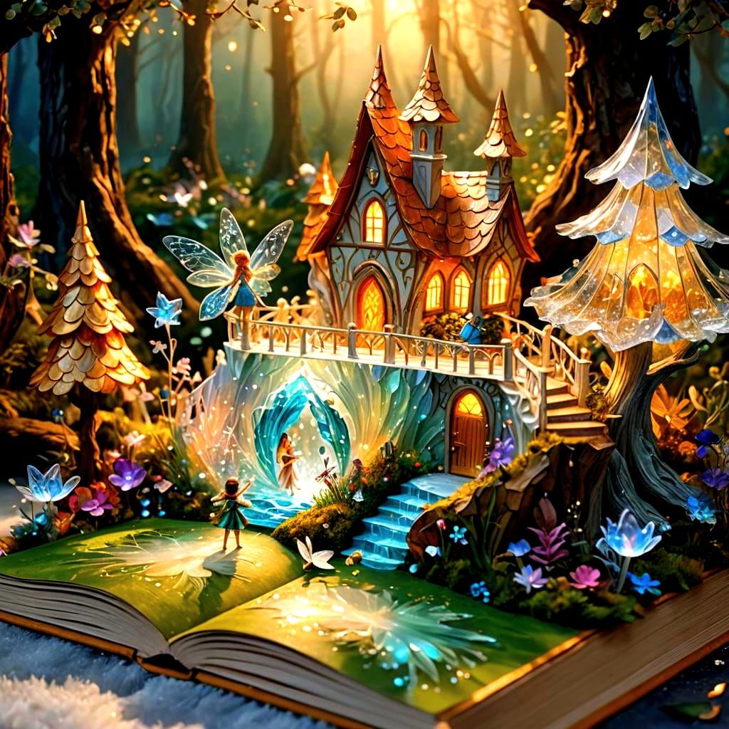 Magical Fairy World Pop-Up Book, Hyperrealistic Art