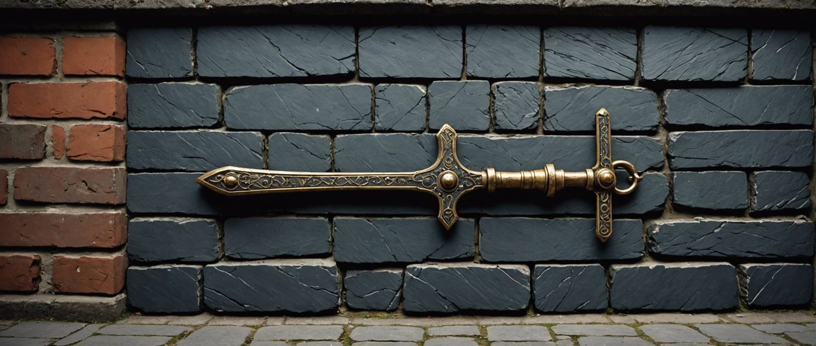 Magic Sword-Key Unlocks Dungeon, Photorealistic 1900s Style