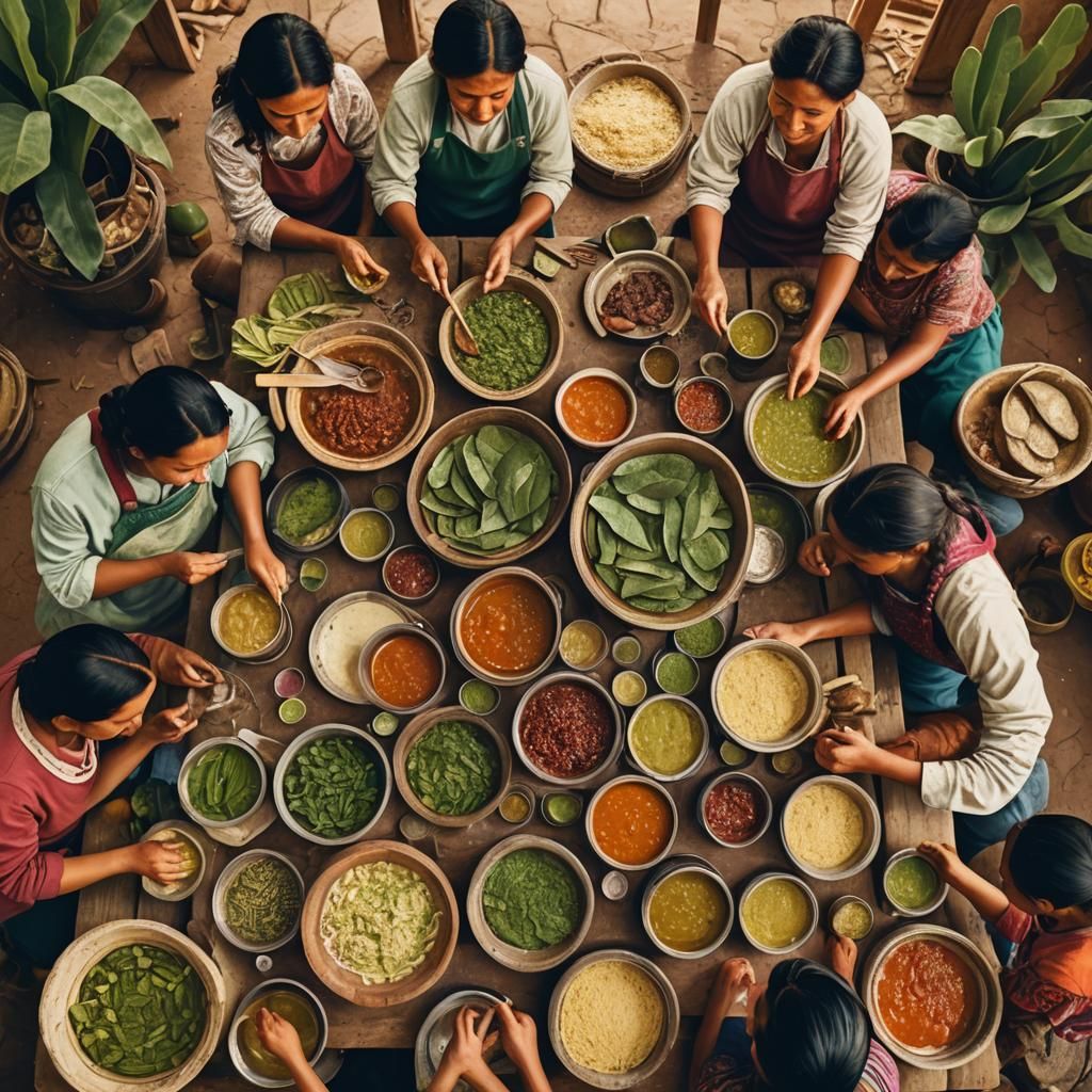 Latin American Family Gathered in Warm, Earthy Tones