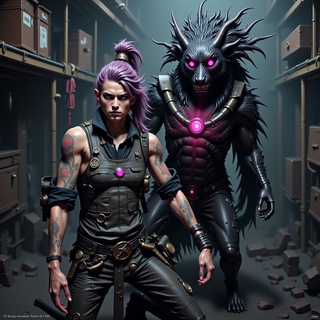 Shaodao Punk Mechanic with Feral Beast