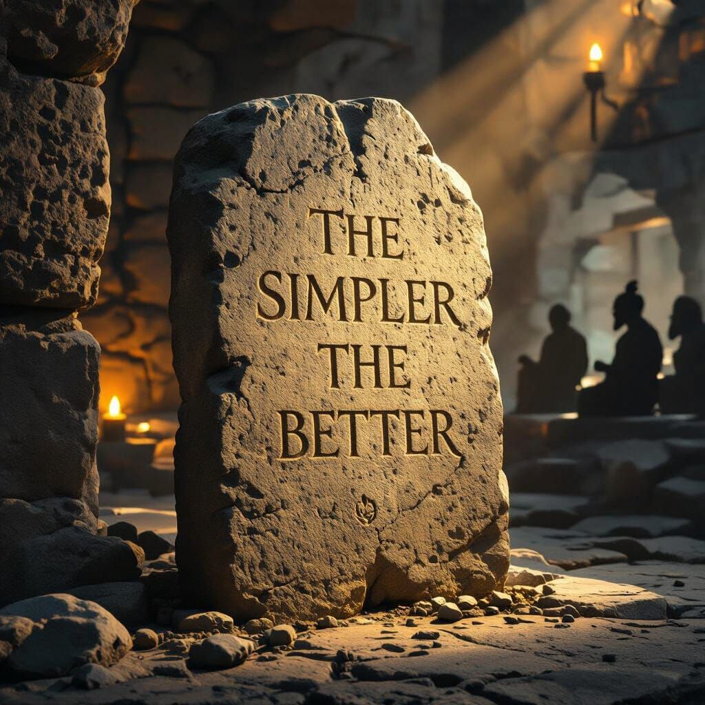 Ancient Stone Tablet Engraved with Wisdom