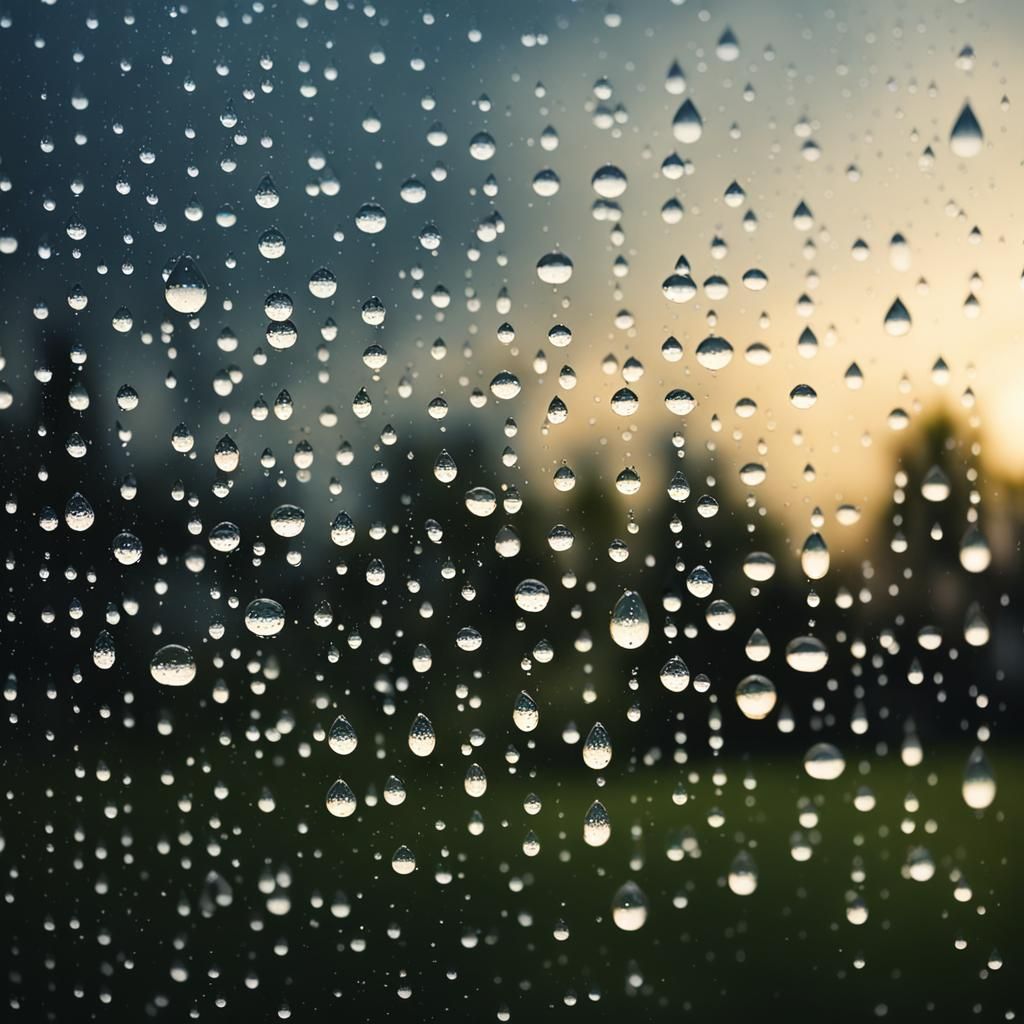 Raindrops on Window: Realistic Professional Photo