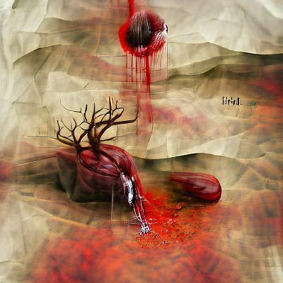 Blood Flowing: Mixed Media Digital Illustration