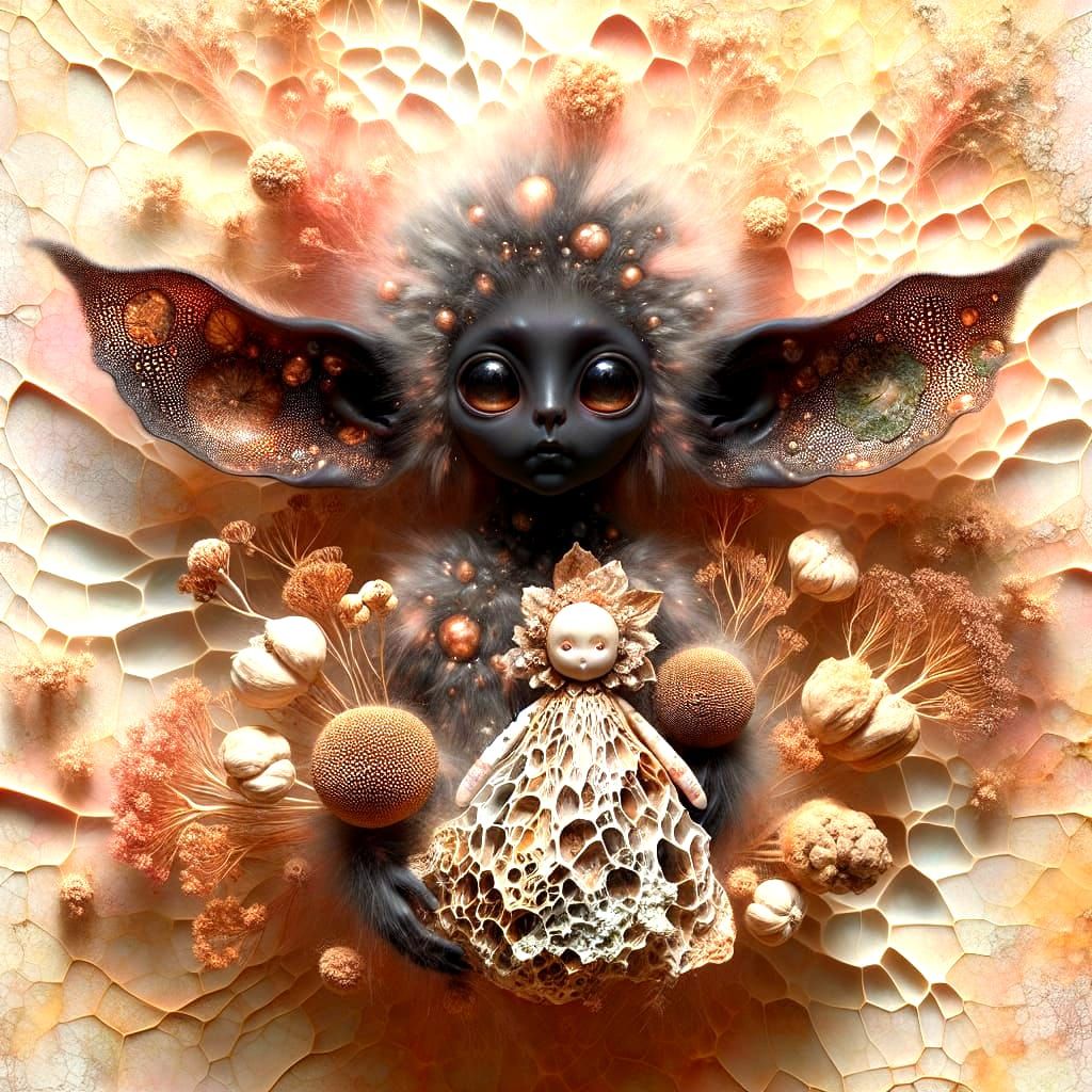 Ethereal Elven Child with Seed Pod Doll