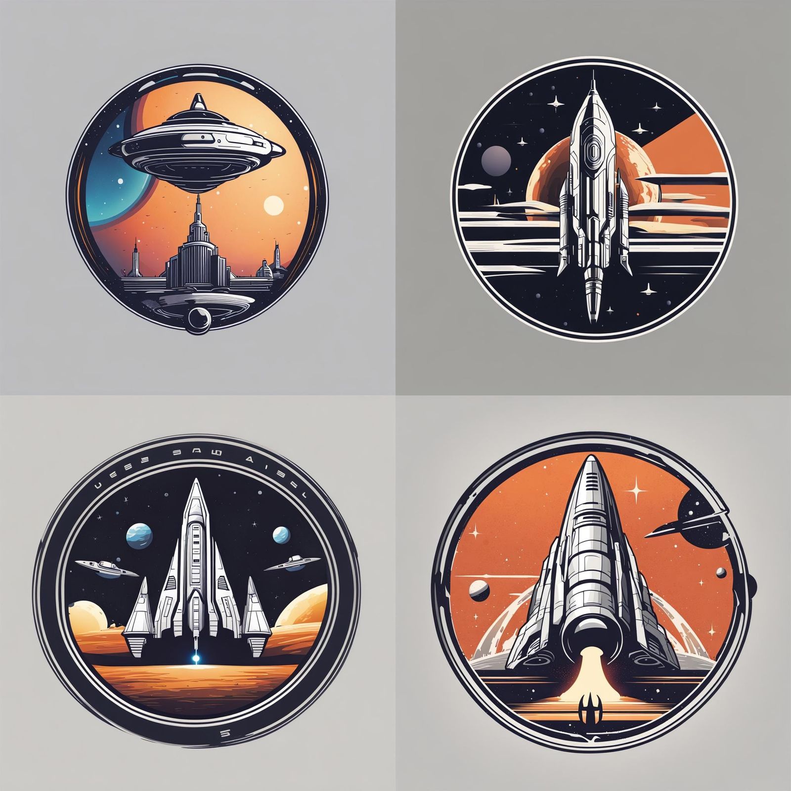 Modern Logo Design with Spaceship Graphic